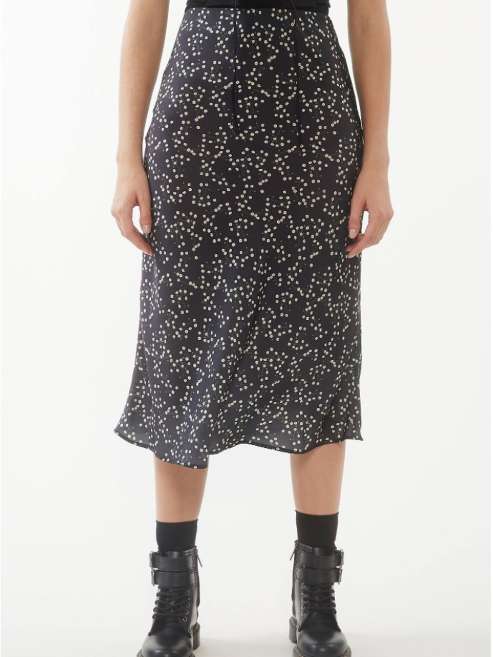 UP Rowan Floral Satin Flip Midi Skirt- Size M